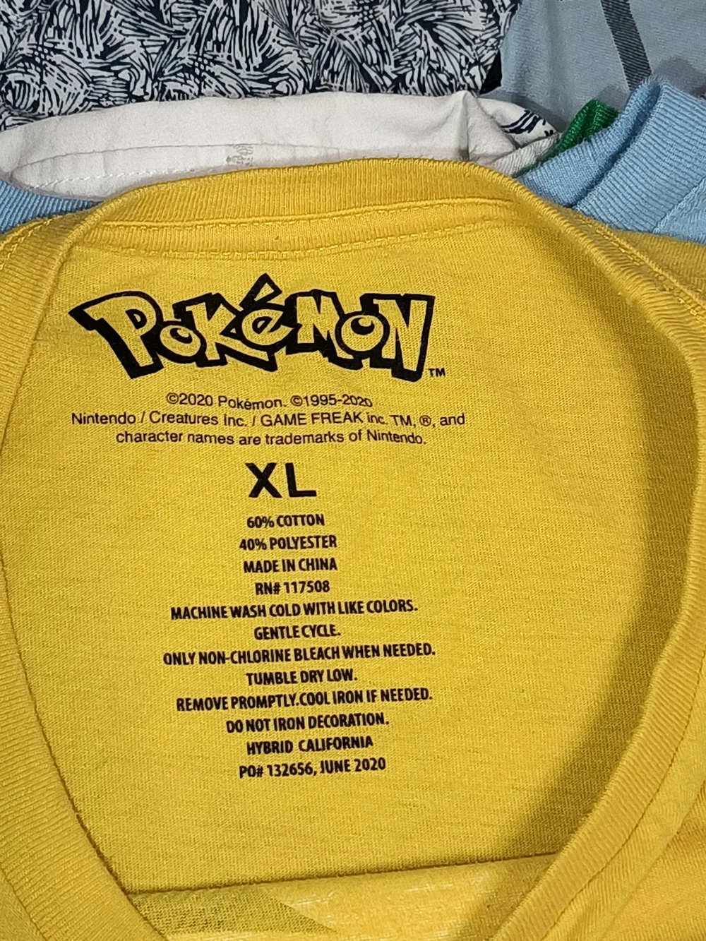 Youth Yellow Pokemon Graphic Long-Sleeve Tee for Kids.     KS 24
